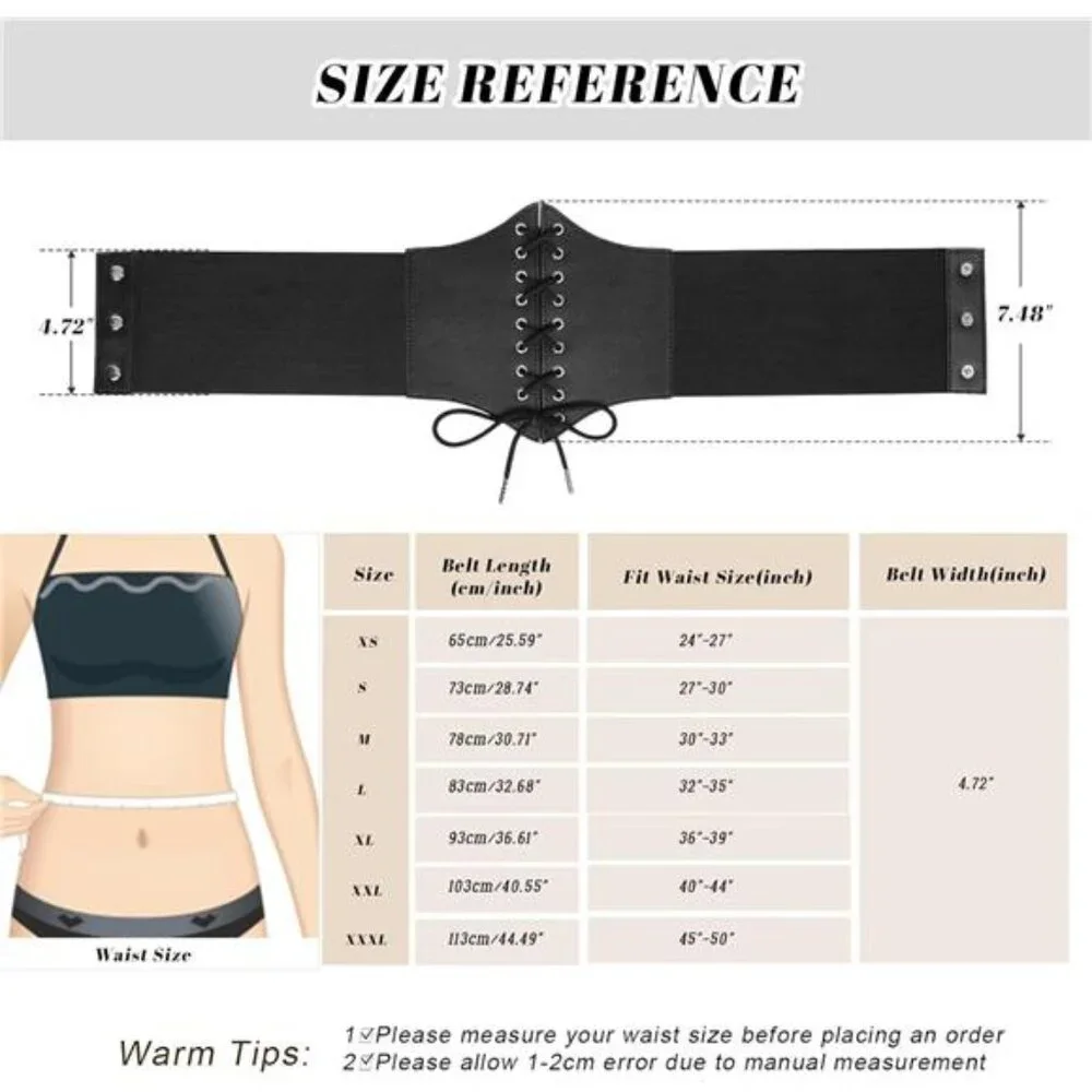 Women’s Elastic Costume Waist Belt Lace-up Tied Waspie Corset Belts for - Picture 6 of 7